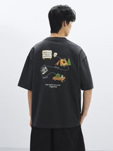 Men's Dark Gray T-Shirt with Graphic Print on Back